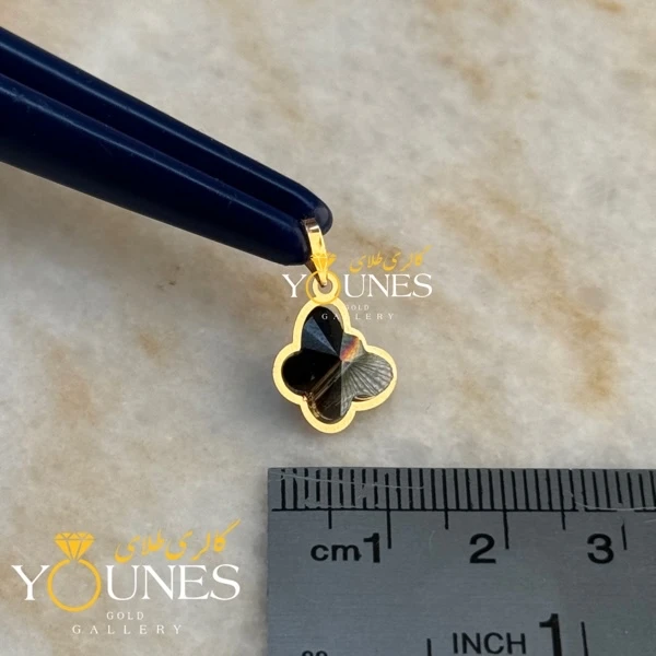 آویز طلا سواروسکی پروانه ای سیاه دودی